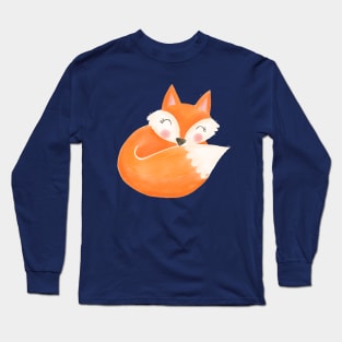 Sweet Sleeping Fox Long Sleeve T-Shirt